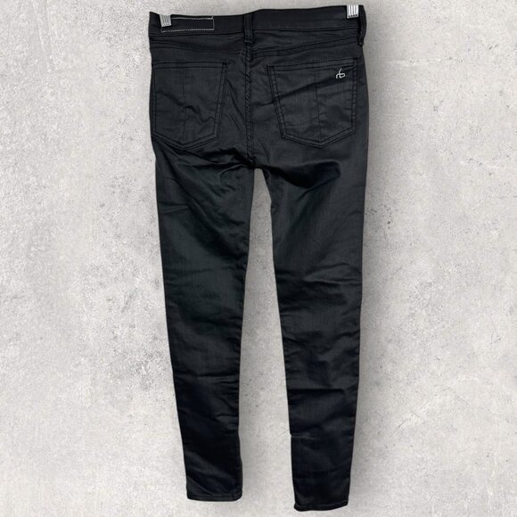 Rag‎ & Bone Ankle Zip Coated Skinny Jeans Womens Size 25 Stretch Denim Mid Rise - Picture 4 of 15